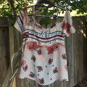 Beautiful floral off the shoulder Topshop top